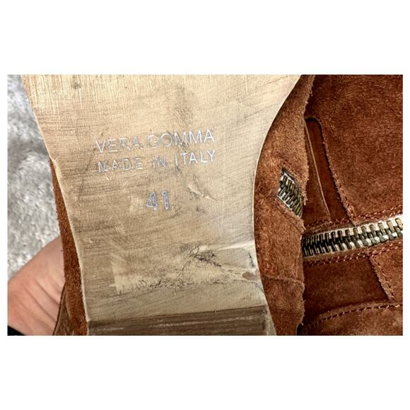 Sundance by Vera Gomma Viola Rust Suede Western Ankle Boots Womens 10 EU 41 - Picture 6 of 11